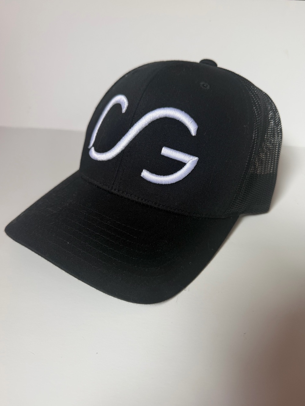 Corey Griffin Black Solid Mesh Back Adjustable Trucker Hat